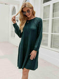 Cable-Knit Long Sleeve Sweater Dress - Trendsi - Flyclothing LLC