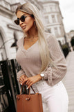 V-Neck Lantern Sleeve Blouse - Trendsi - Flyclothing LLC