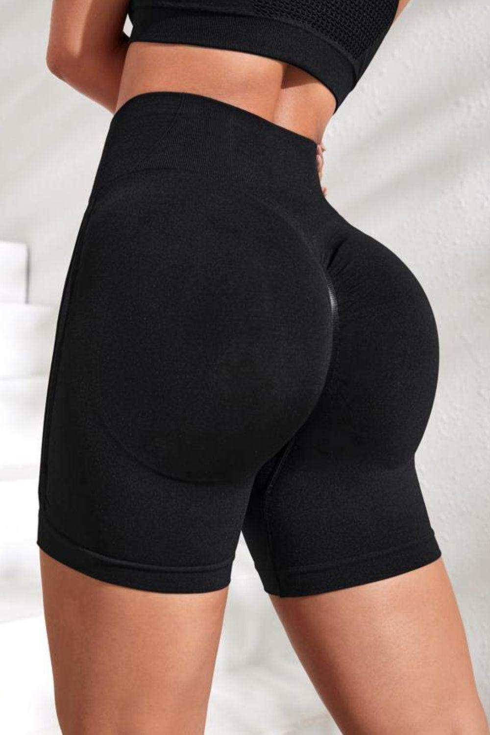 Slim Fit High Waistband Active Shorts - Trendsi - Flyclothing LLC