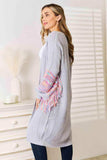 Woven Right Fringe Sleeve Dropped Shoulder Cardigan - Trendsi - Flyclothing LLC