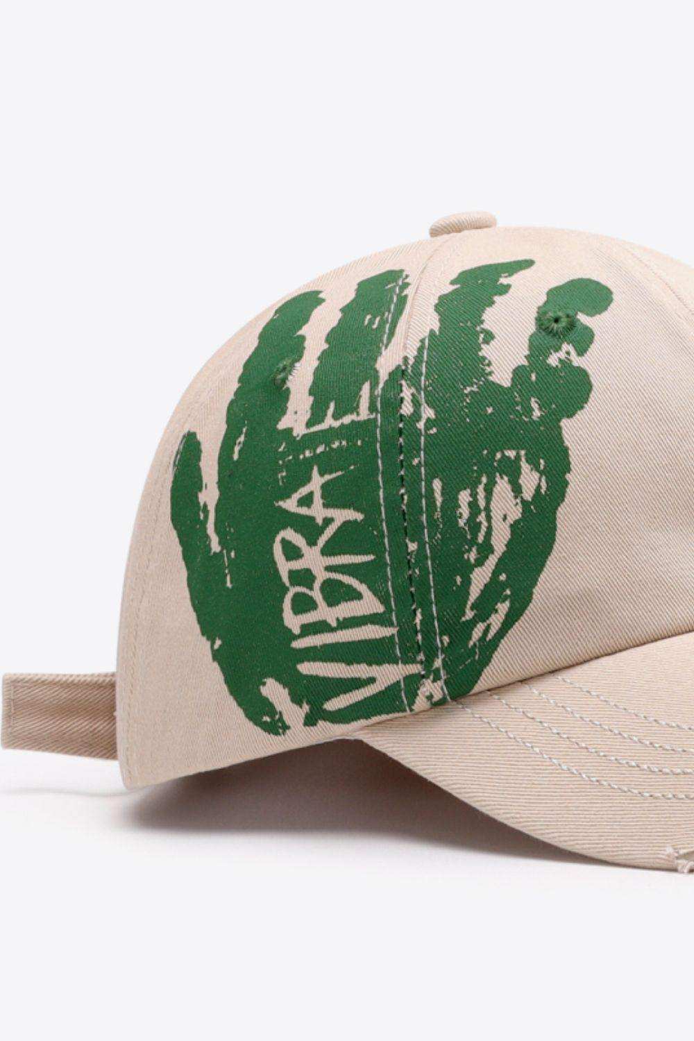 VIBRA Graphic Distressed Adjustable Baseball Cap - Trendsi - Flyclothing LLC