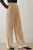Loose Fit High Waist Long Pants with Pockets - Trendsi - Flyclothing LLC