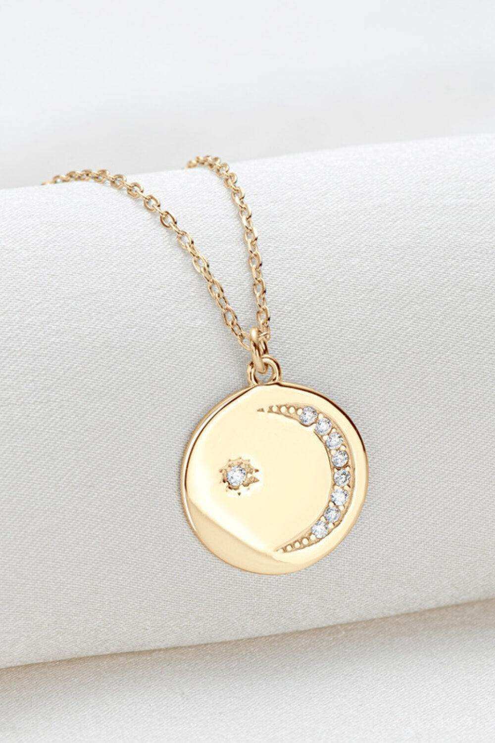 Moissanite Round Pendant Necklace - Trendsi - Flyclothing LLC