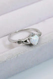925 Sterling Silver Heart Opal Ring - Trendsi - Flyclothing LLC