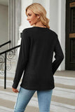 V-Neck Long Sleeve Blouse - Trendsi - Flyclothing LLC