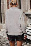 Turtle Neck Tassel Front Long Sleeve Pullover Sweater - Trendsi - Flyclothing LLC