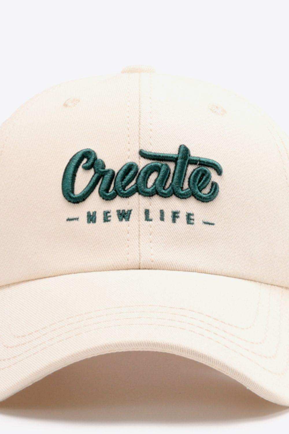 CREATE NEW LIFE Adjustable Cotton Baseball Cap - Trendsi - Flyclothing LLC