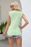 Contrast V-Neck Eyelet Tank - Trendsi - Flyclothing LLC