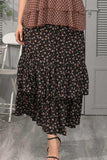 Plus Size Ditsy Floral Layered Maxi Skirt - Trendsi - Flyclothing LLC
