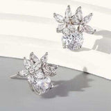 Zircon 925 Sterling Silver Flower Stud Earrings - Trendsi - Flyclothing LLC