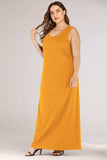 Plus Size Scoop Neck Maxi Tank Dress - Trendsi - Flyclothing LLC
