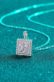 1 Carat Moissanite Square Pendant Chain Necklace - Trendsi - Flyclothing LLC
