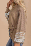 Striped Round Neck Long Sleeve Blouse - Trendsi - Flyclothing LLC