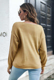 Cable-Knit V-Neck Sweater - Trendsi - Flyclothing LLC