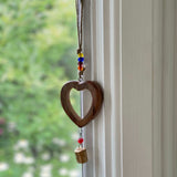 Handcrafted Wood Heart Chime with Recycled Iron Bell - Asha Handicrafts - Flyclothing LLC