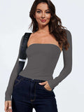 Cutout Raglan Sleeve Bolero and Tube Top - Trendsi - Flyclothing LLC