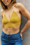 Leto Ribbed Lace Boho Racerback Bralette in Straw - Trendsi - Flyclothing LLC