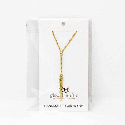 Cone Pendant Goldtone Neckace - Asha Handicrafts - Flyclothing LLC