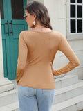 Long Sleeve Scoop Neck T-Shirt - Trendsi - Flyclothing LLC