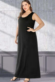 Plus Size Scoop Neck Maxi Tank Dress - Trendsi - Flyclothing LLC