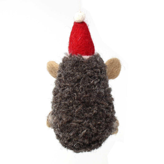 Hand Felted Christmas Ornament: Hedgehog - Global Groove (H) - Flyclothing LLC