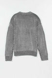 Striped Mock Neck Dropped Shoulder Sweater - Trendsi - Flyclothing LLC
