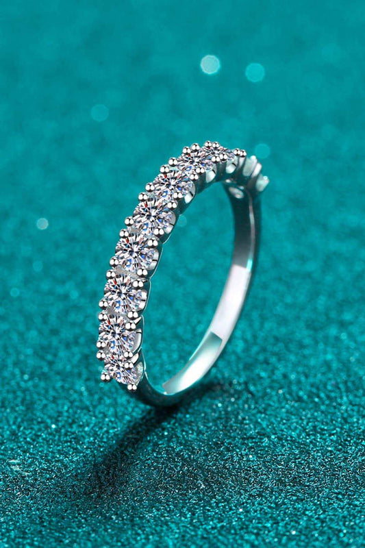 1 Carat Moissanite Half-Eternity Ring - Trendsi - Flyclothing LLC
