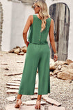 Buttoned Round Neck Tank and Wide Leg Pants Set - Trendsi - Flyclothing LLC