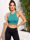 Cropped Round Neck Sports Tank Top - Trendsi - Flyclothing LLC