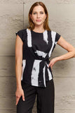 Printed Round Neck Short Sleeve Blouse - Trendsi - Flyclothing LLC