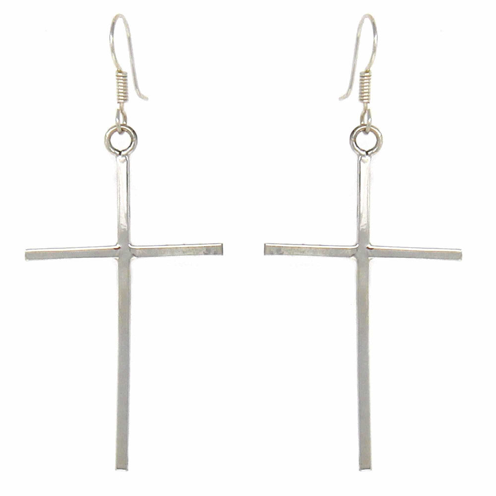 Sterling Silver Cross Drop Earrings - Artisana - Flyclothing LLC