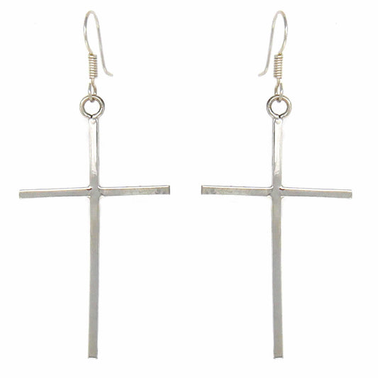 Sterling Silver Cross Drop Earrings - Artisana - Flyclothing LLC