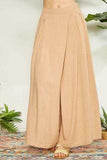 Mittoshop Wrap Pleating Detail Wide Leg Pants - Trendsi - Flyclothing LLC