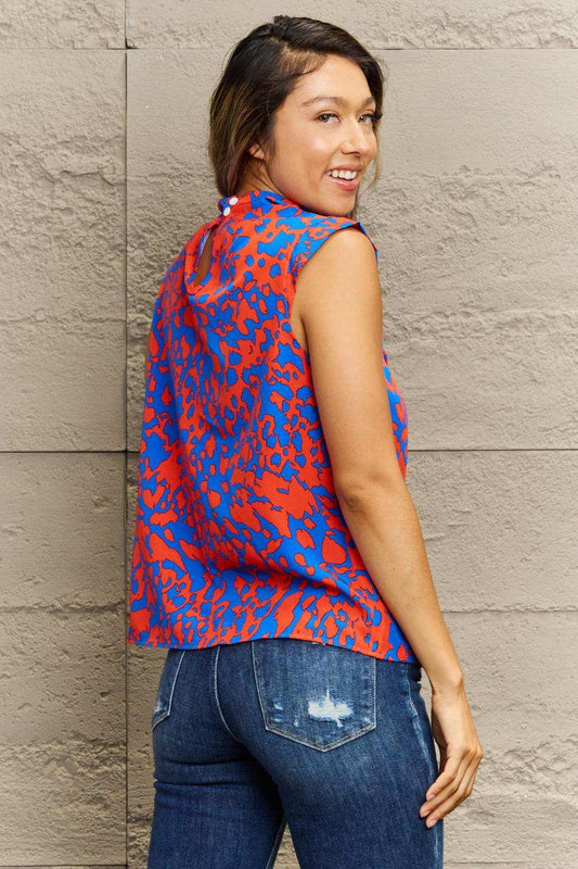 Printed Round Neck Tank Top - Trendsi - Flyclothing LLC