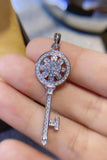 1 Carat Moissanite Platinum-Plated Key Pendant Necklace - Trendsi - Flyclothing LLC