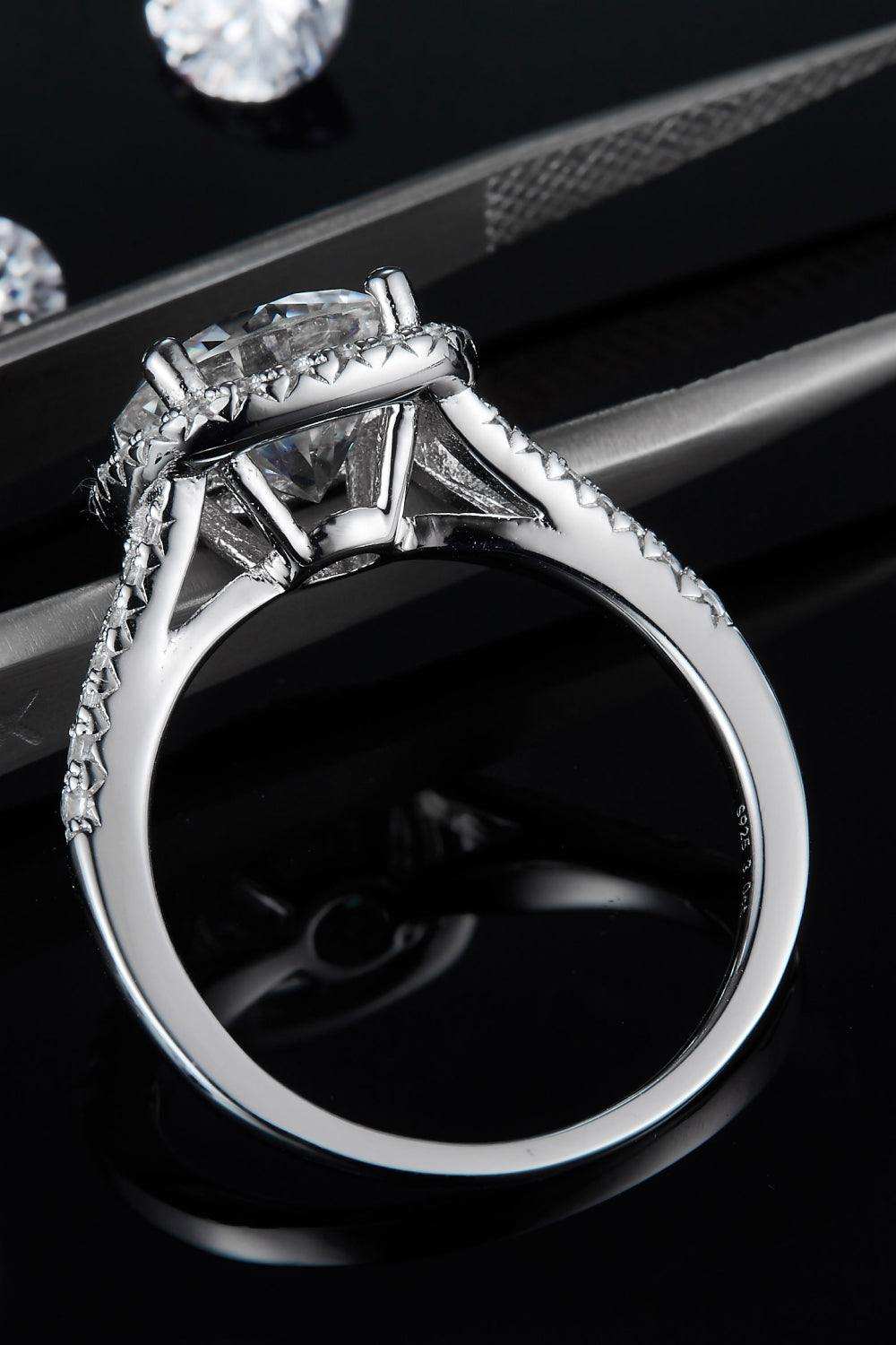 3 Carat Moissanite Halo Ring - Trendsi - Flyclothing LLC
