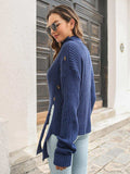 Decorative Button Slit Sweater - Trendsi - Flyclothing LLC