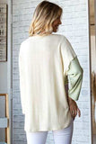 Culture Code Color Block Round Neck Dropped Shoulder Blouse - Trendsi - Flyclothing LLC
