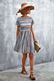 Striped Round Neck Dress - Trendsi - Flyclothing LLC