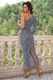 One-Shoulder Long Sleeve Dress - Trendsi - Flyclothing LLC
