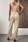 Textured Sleeveless Jumpsuit with Pockets - Trendsi - Flyclothing LLC