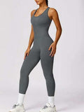 Cutout Racerback Active Jumpsuit - Trendsi - Flyclothing LLC