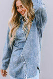 Button Up Dropped Shoulder Denim Top - Trendsi - Flyclothing LLC