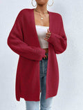 Open Front Dropped Shoulder Slit Cardigan - Trendsi - Flyclothing LLC