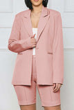 Long Sleeve Blazer and Shorts Set - Trendsi - Flyclothing LLC