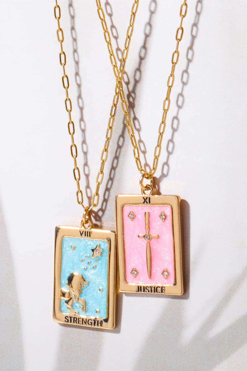 Tarot Card Pendant Copper Necklace - Trendsi - Flyclothing LLC