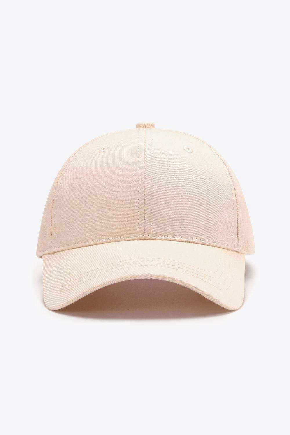Plain Adjustable Cotton Baseball Cap - Trendsi - Flyclothing LLC
