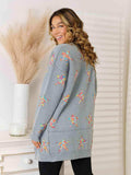 Star Pattern Open Front Cardigan with Pockets - Trendsi - Flyclothing LLC