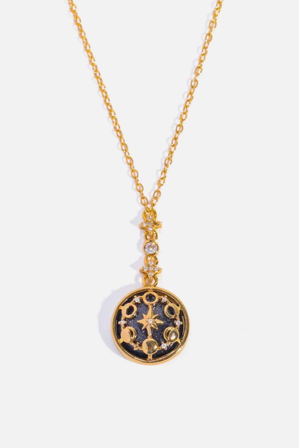 Vintage Blue Sandstone Pendant Copper Necklace - Trendsi - Flyclothing LLC