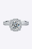 1 Carat Moissanite 925 Sterling Silver Halo Ring - Trendsi - Flyclothing LLC